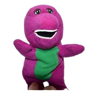 Vtg Barney Purple Dinosaur Beanie Plush 6" Toy Golden Bear co Lyons